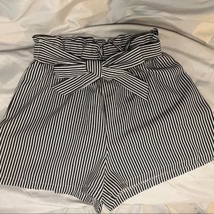Black and White striped lightweight shorts